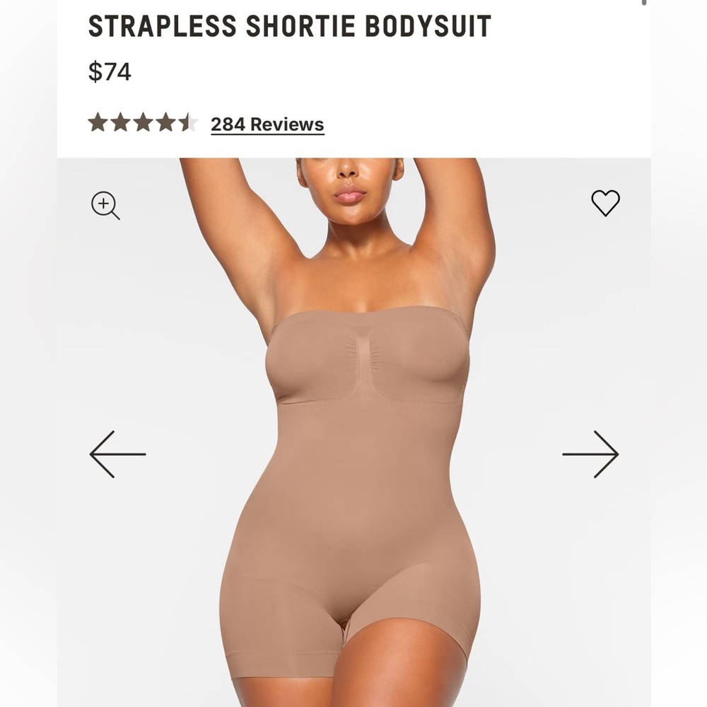 BNWOT Skims Strapless Shortie Bodysuit